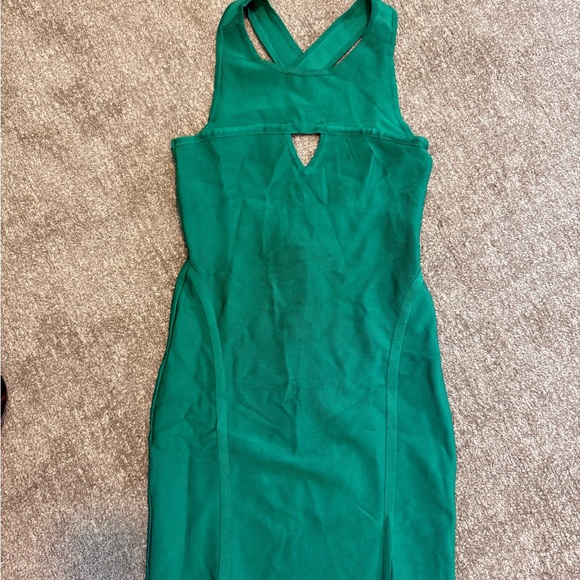 bebe Dresses & Skirts - Bebe Teal Cutout Mini Dress